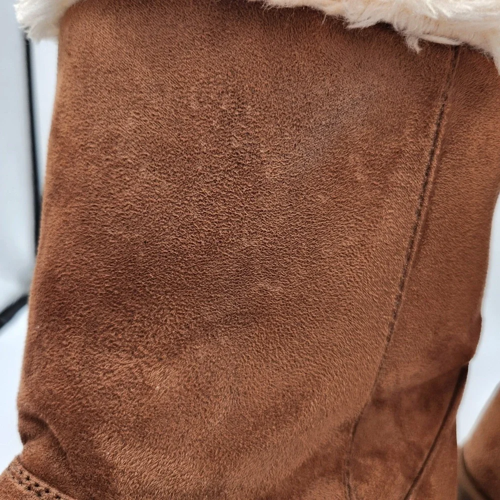 Roebuck‎ & Co. Alexia Bootie Womens 9 Brown Faux Fur Lined Winter Boots